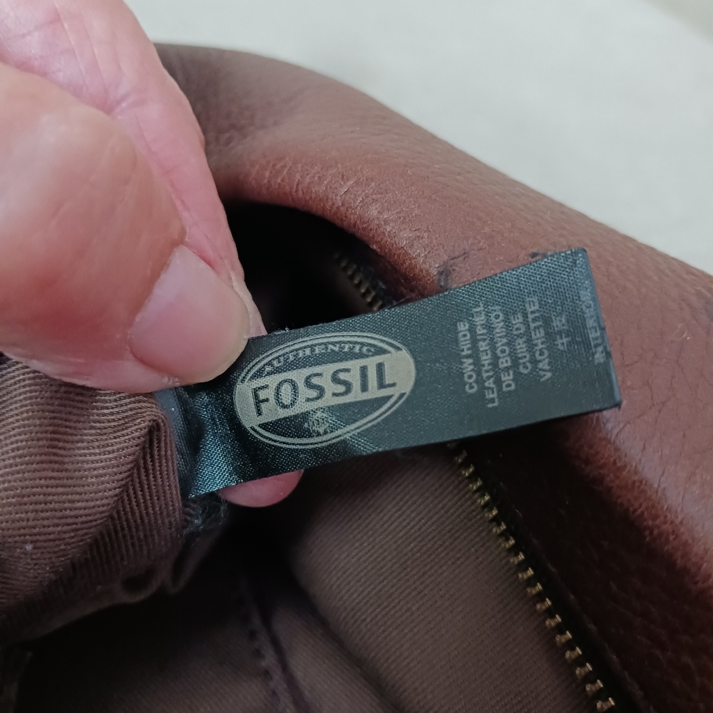 Fossil Brown Leather Satchel Bag - Picture 11 of 14